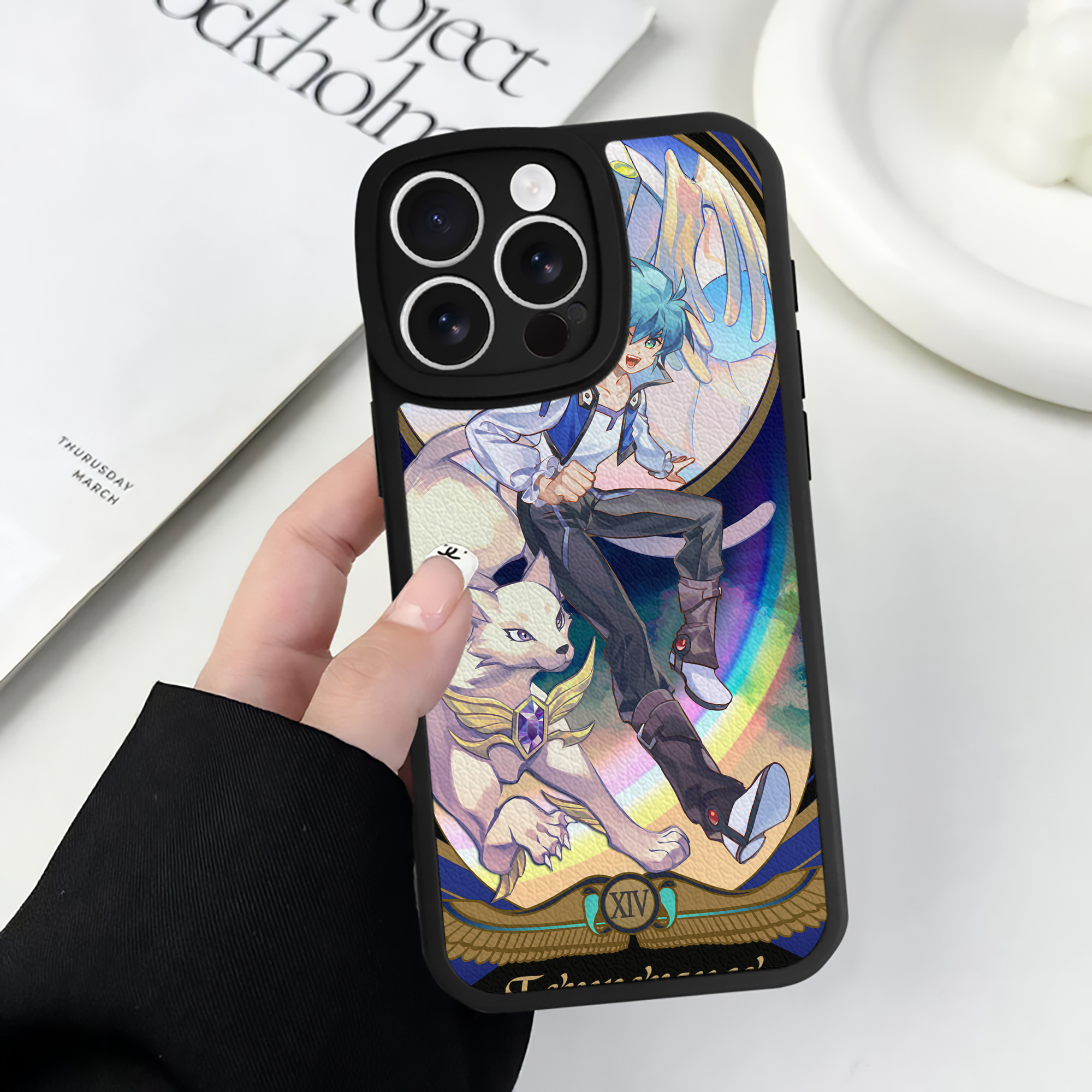 （画像用） 遊☆戯☆王 Yu-Gi-Oh! 【iPhone 16シリーズ対応】シリコンスマホケース（レザー調） 材質：シリコン